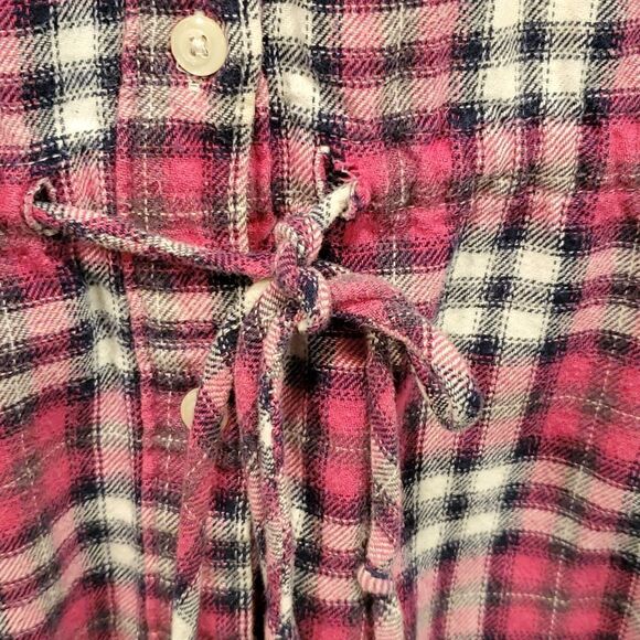 Field & Stream pink blue and white plaid flannel - Picture 3 of 5